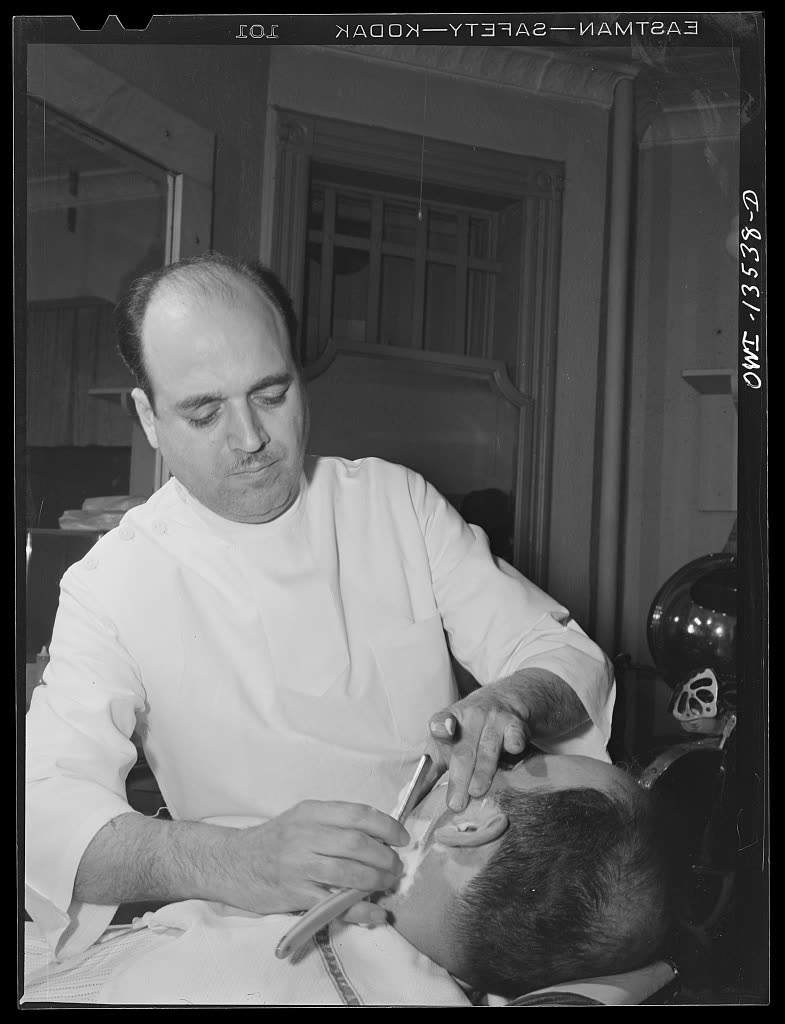 Barber, Vincent's barber shop, 1943